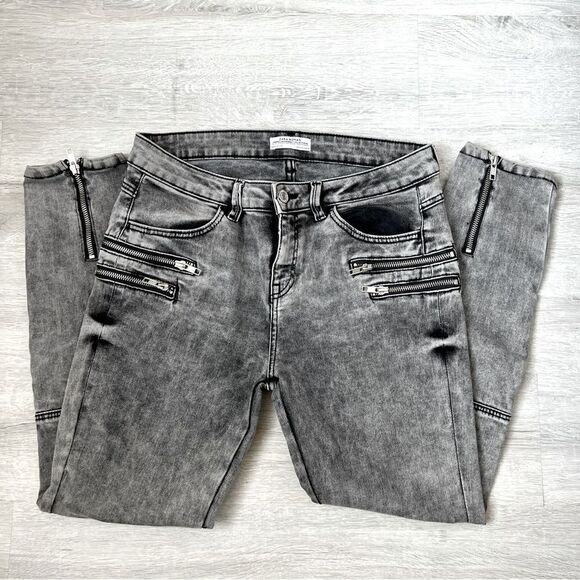 ZARA Women's Zipper/Stitch Detail Denim Jeans Charcoal Gray Wash Size 6. - Picture 8 of 8
